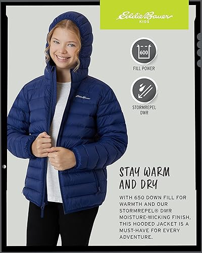Miniatura 5 de Eddie Bauer CirrusLite - Chaqueta para niños - Abrigo de plumón resistente a la intemperie para niños - Acolchado de burbujas aislado (3-20)