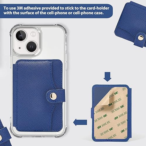 Miniatura 8 de M-Plateau Tarjetero para hombre, cartera para teléfono con adhesivo delgado 3M, compatible con iPhone 14 Pro y la mayoría de teléfonos inteligentes