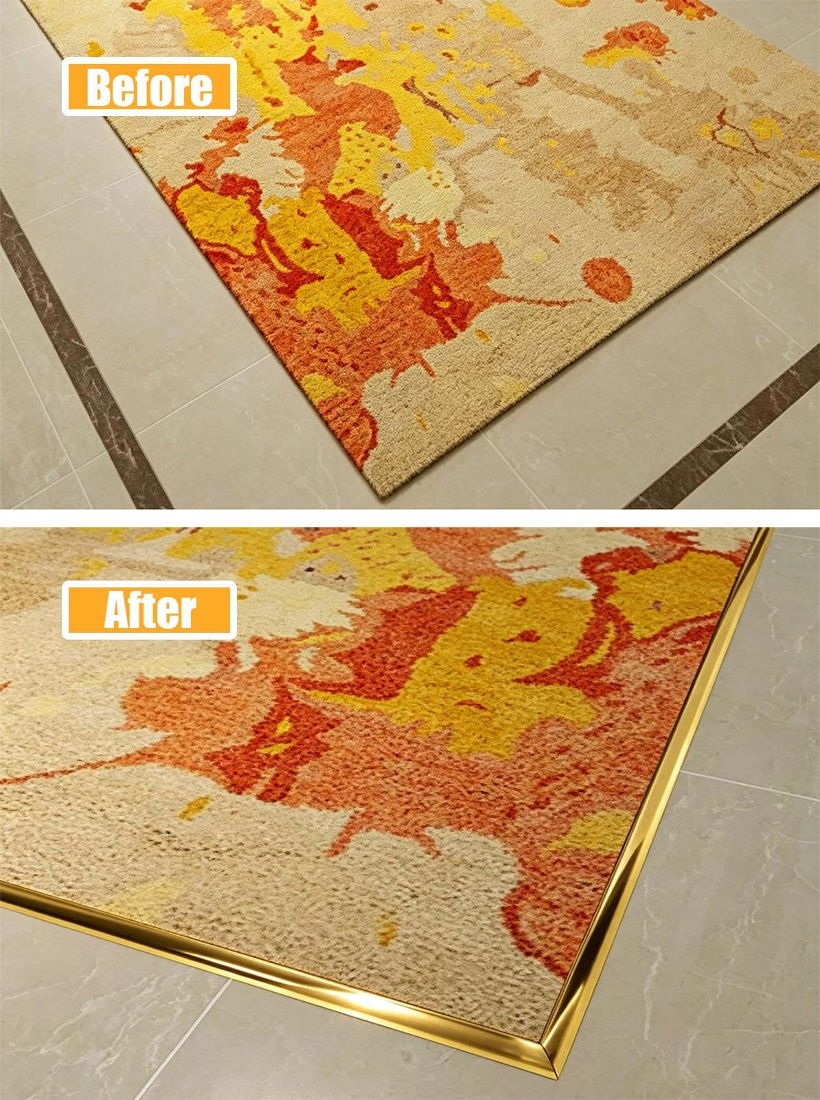 Perfil de Transición para Suelo Tira de Remate de Alfombra de Moldura en V de Metal