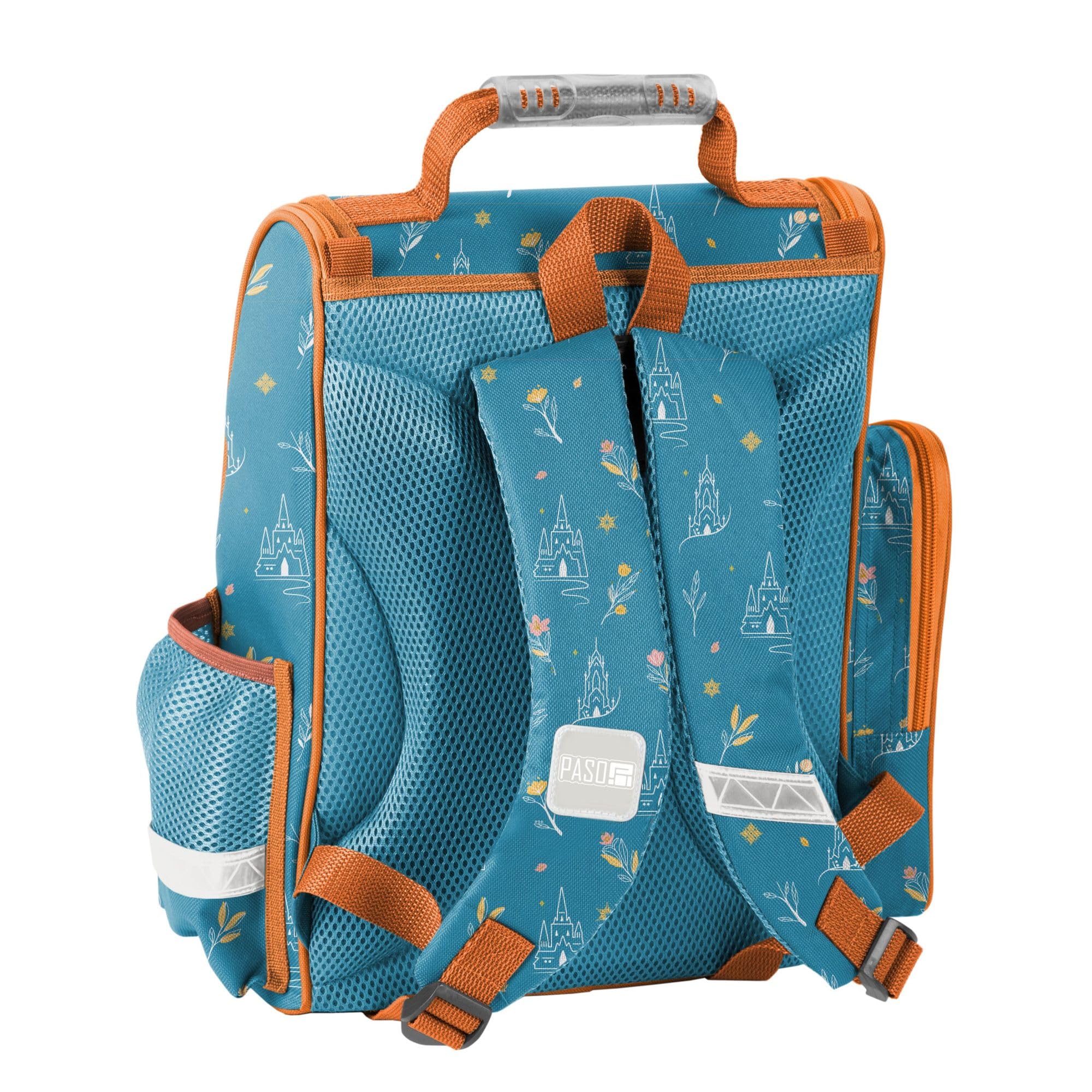 PASO Ensemble d'école 4 pièces : cartable + sac de gym + trousse remplie + trousse - La Reine des Neiges