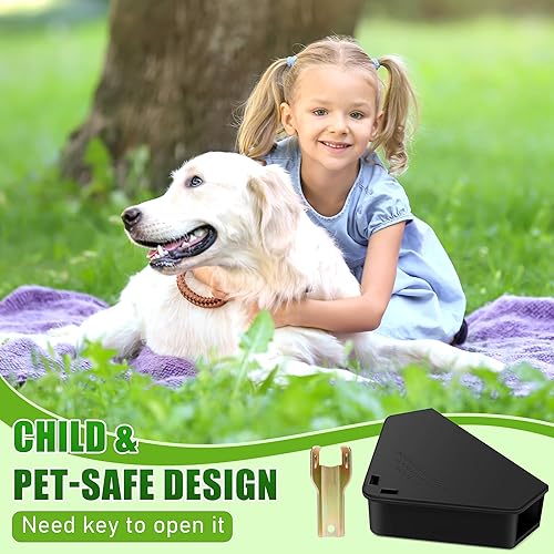 Miniatura 5 de Paquete de 12 estaciones de cebo para ratones con llaves, estaciones de ratón, caja de estación de mouse resistente a la intemperie para interiores