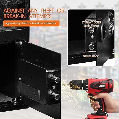 Miniatura 3 de Caja fuerte de depósito de 2.4 pies cúbicos con ranura para caída, seguro contra caídas para negocios, depósito antirrobo con combinación de teclado