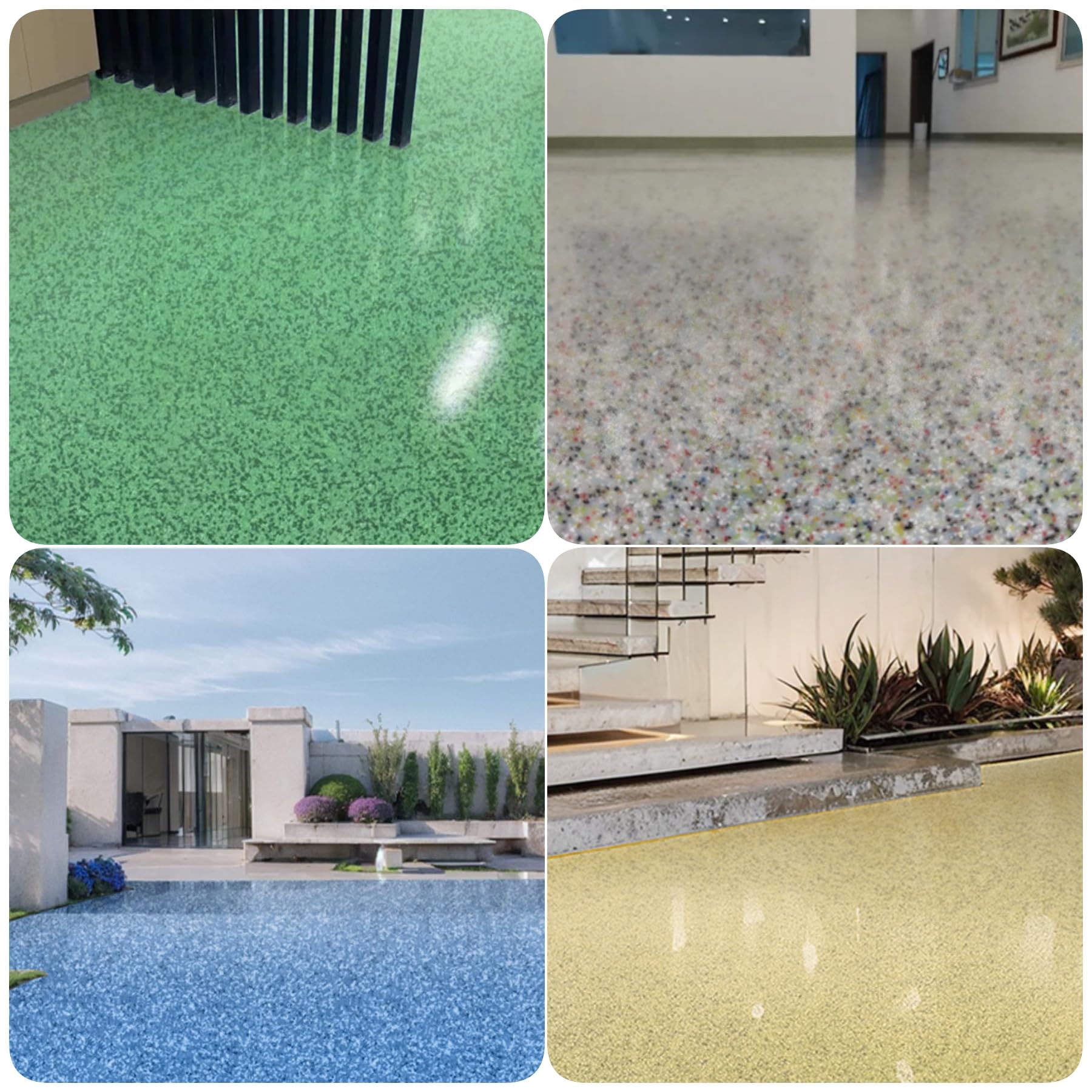 Self Leveling Epoxy Colored Sand Floor Paint, Fast Drying, Stain-Resistant For Concrete Tile Wood Countertop Decorative Finish (Light-Blue) — view 8