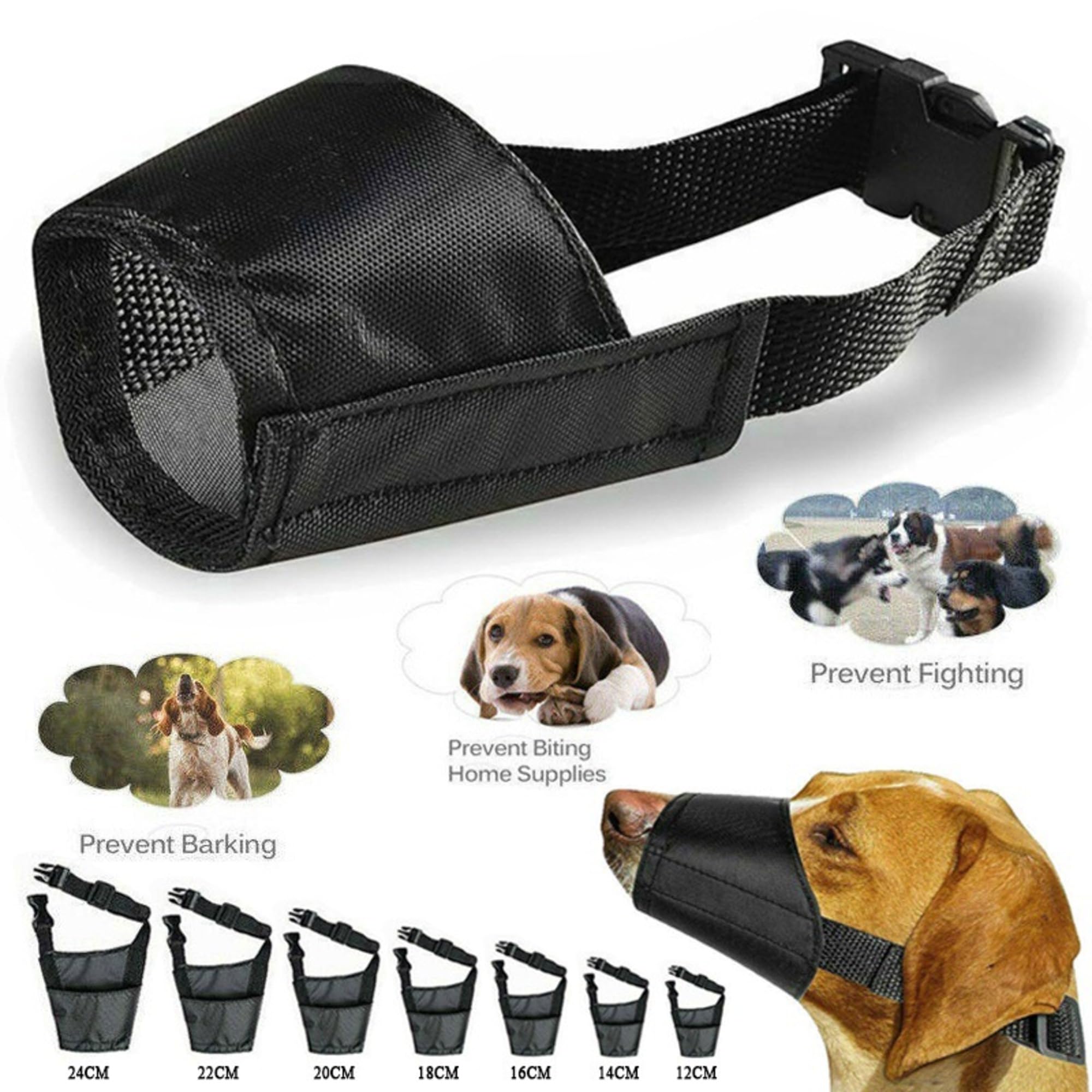 Dog Safety Muzzle Biting Barking Chewing Control, black - Image 3