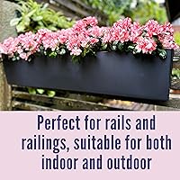 Vista 7 de LaLaGreen - Maceta de riel para balcón al aire libre (40 pulgadas, 1 unidad) macetas grandes con sistema de riego automático con soportes, cajas