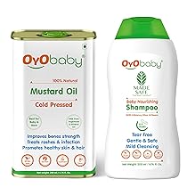 OYO BABY New Born Combo Baby Shampoo for Newborn Babies and Kachi Ghani Pure Mustard Oil