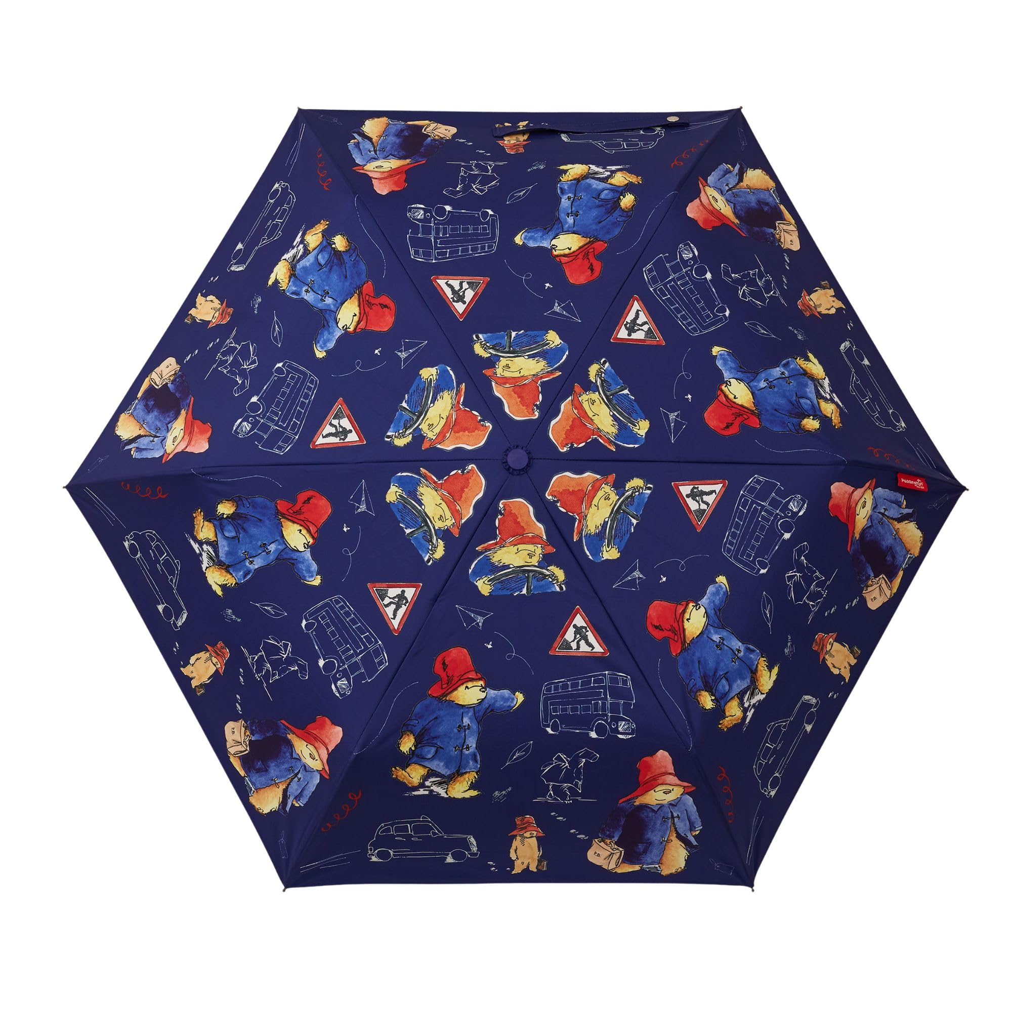 Signare Paddington Bear Automatischer faltbarer Regenschirm, Marineblau mit Charakterdruck, Gobelin-Design (Paddington Bear Blue, UM-AUTO-PADDBL)