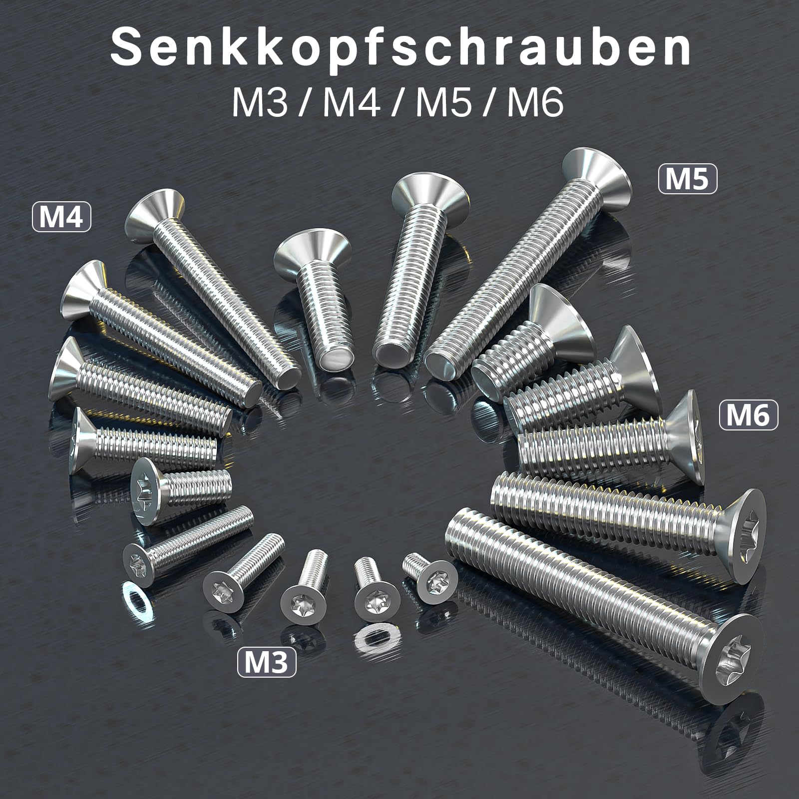 Vite A Filettatura Metrica Con Testa Svasata PH 4,8 DIN 965 Zinco M4 X - Foto 12