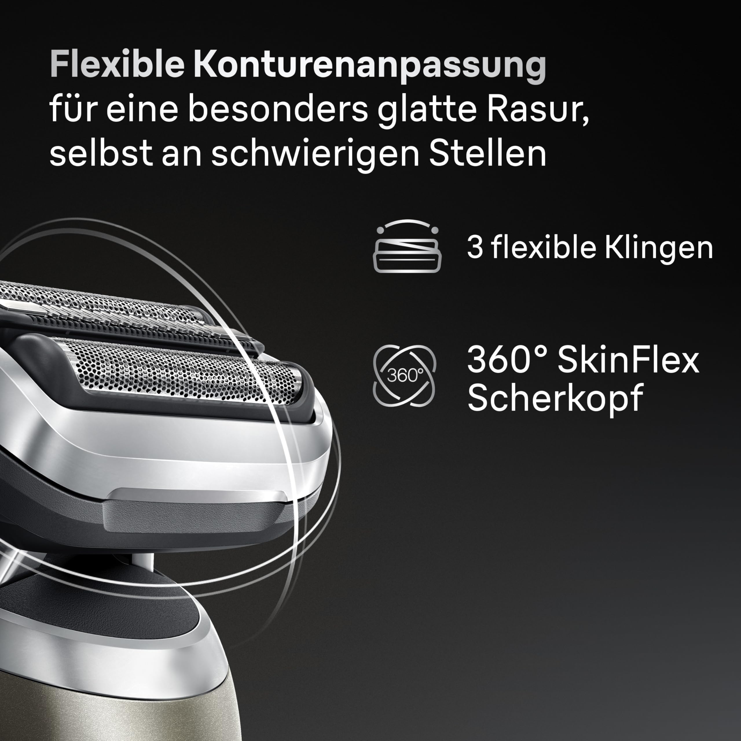 Braun Rasierer Herren Elektrisch Series 7, 72-C7200cc, Gold | Kabelloser Elektrorasierer, Barttrimmer, 60 Min. Akku, Wasserdicht, Made in Germany, Inkl. Pflegesystem Und 1 Aufsatz