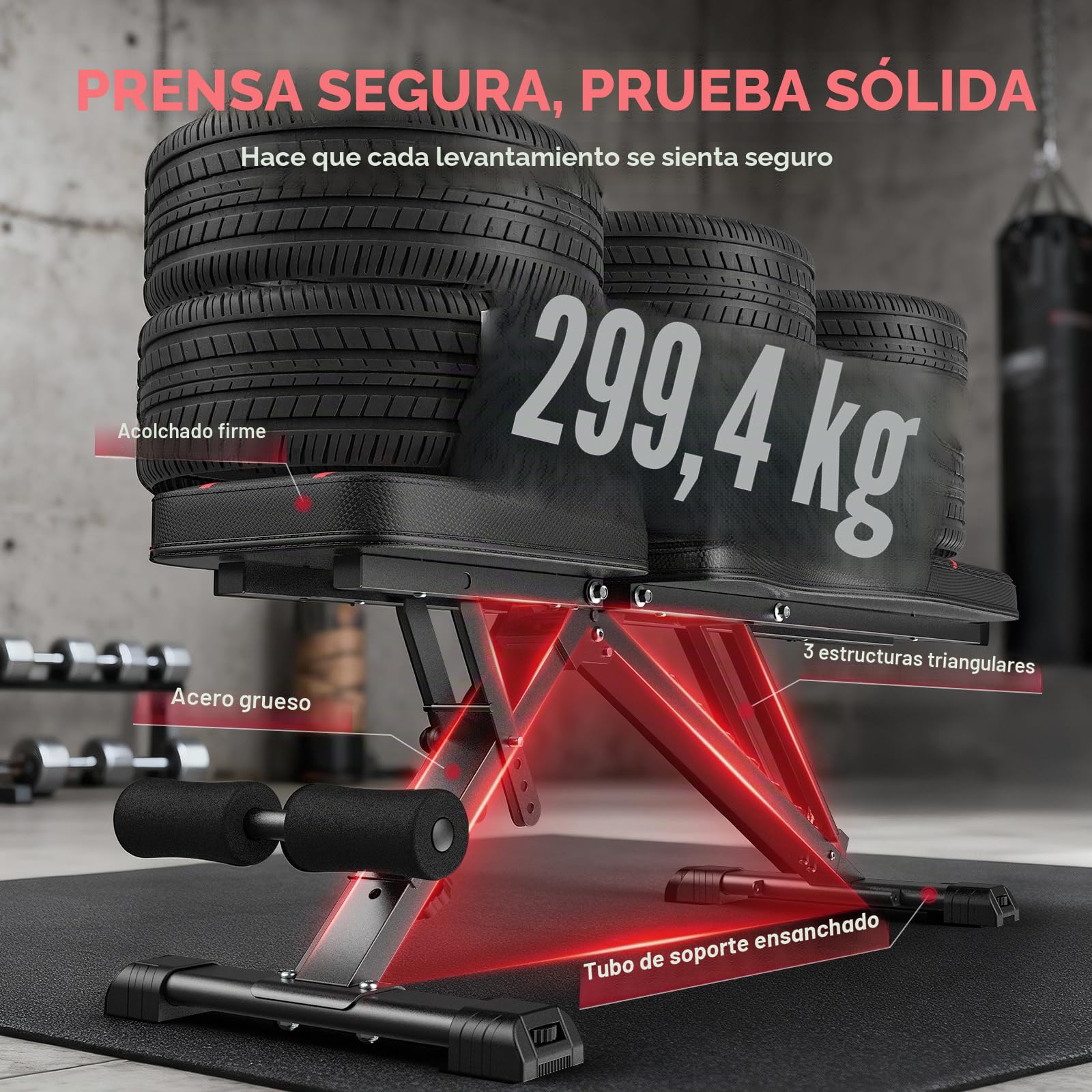 Banco de pesas regulable, plegable y fácil de guardar, posiciones plana/inclinada/declinada/vertical para entrenamiento integral en casa y oficina, preensamblado al 80%