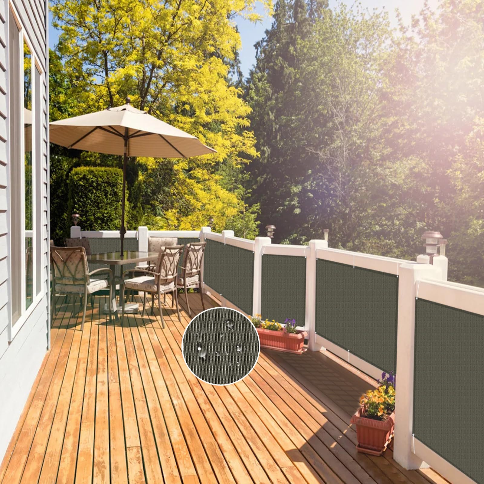 Żagiel przeciwsłoneczny, antracyt 1,2 x 4 m, prostokątny żagiel przeciwsłoneczny, wodoodporny, 95%, ochrona przed promieniowaniem UV, 95%, nadaje się do ogrodu, na zewnątrz, na taras, balkon