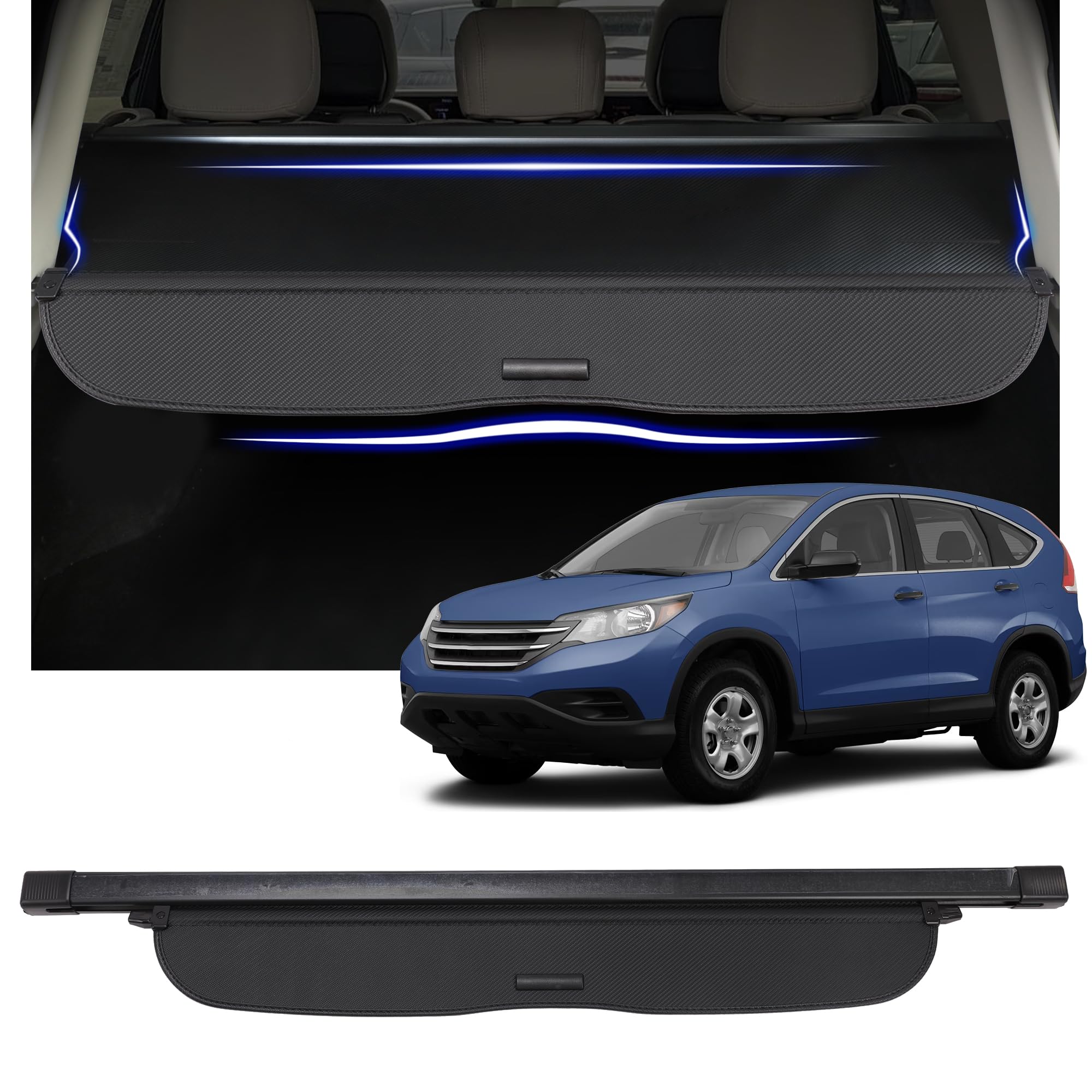 Cargo Cover Fit for Honda CRV 2012-2016 Accessories,Retractable Rear Trunk Cover Luggage Security Shield Shade Cover