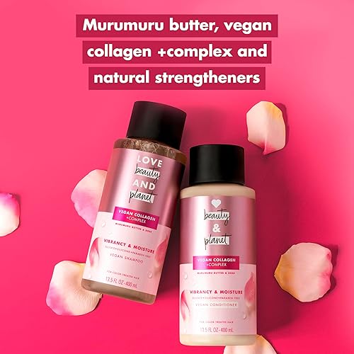 Miniatura 7 de Love Beauty and Planet Blooming Color - Champú 100% biodegradable para cabello teñido con mantequilla de Murumuru y rosa sin silicona, sin
