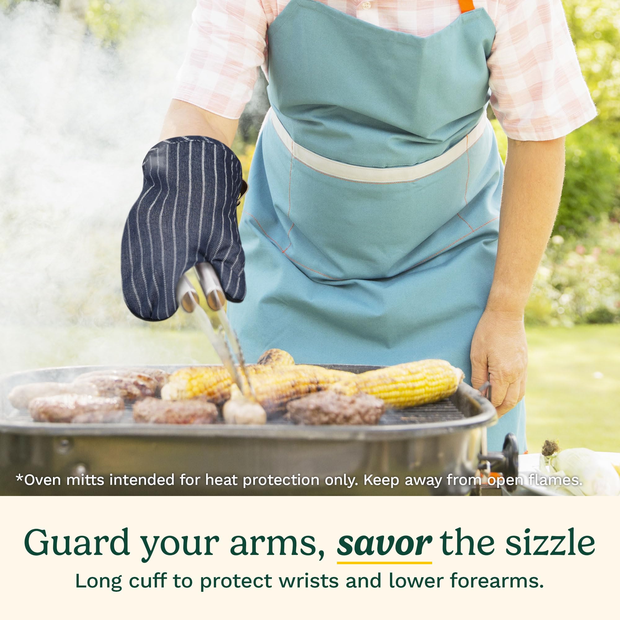 Cuisinart Mini Oven Mitts - Heat-Resistant Up To 450°F, Non-Slip Silicone, Cute Kitchen Gift (Horizon Style)