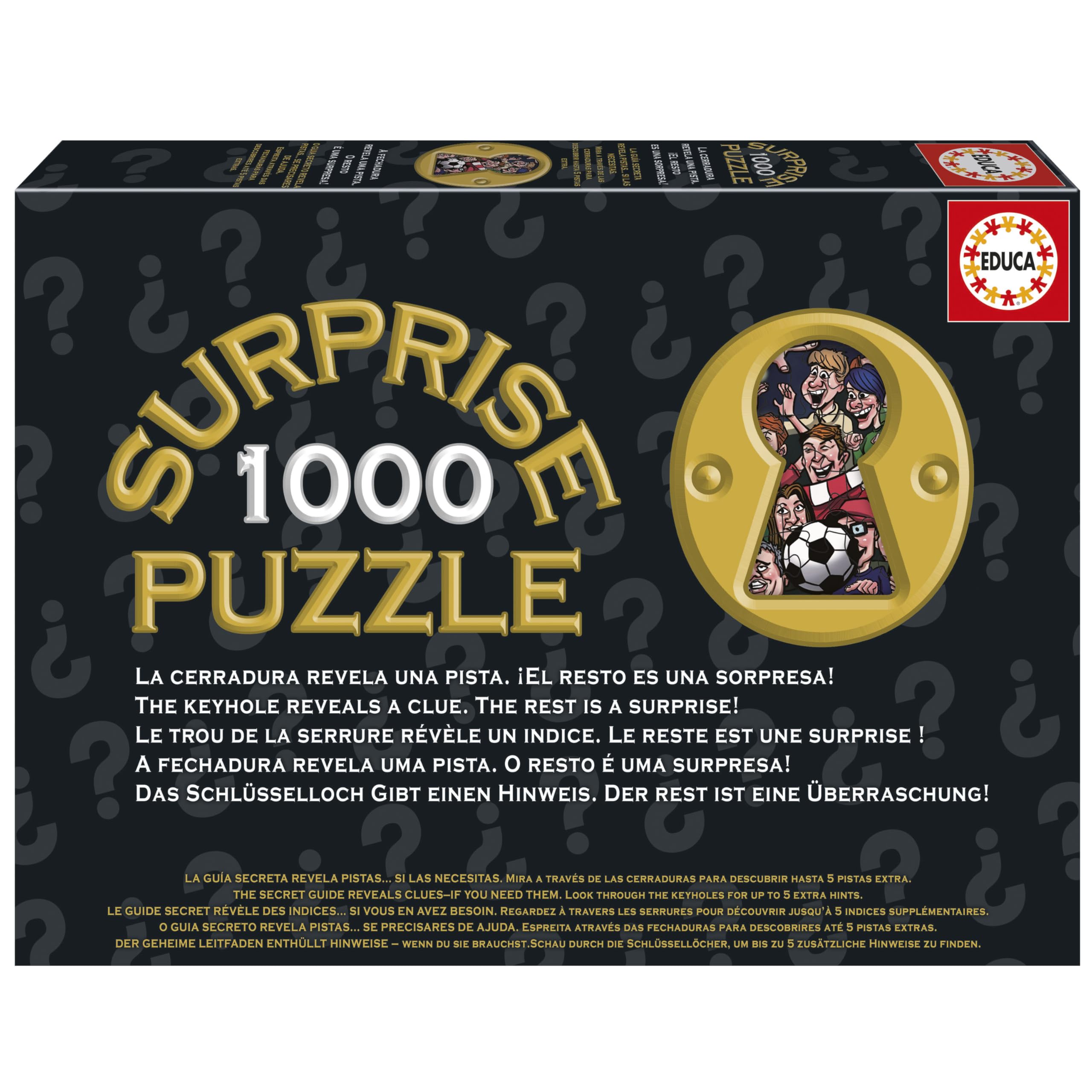 Educa - 1000 Piece Surprise Mystery Jigsaw Puzzle for Adults | Shoot! | Secret Lock Box Reveals Hidden Clues as You Build | Gift | Ages 14+ (20398)