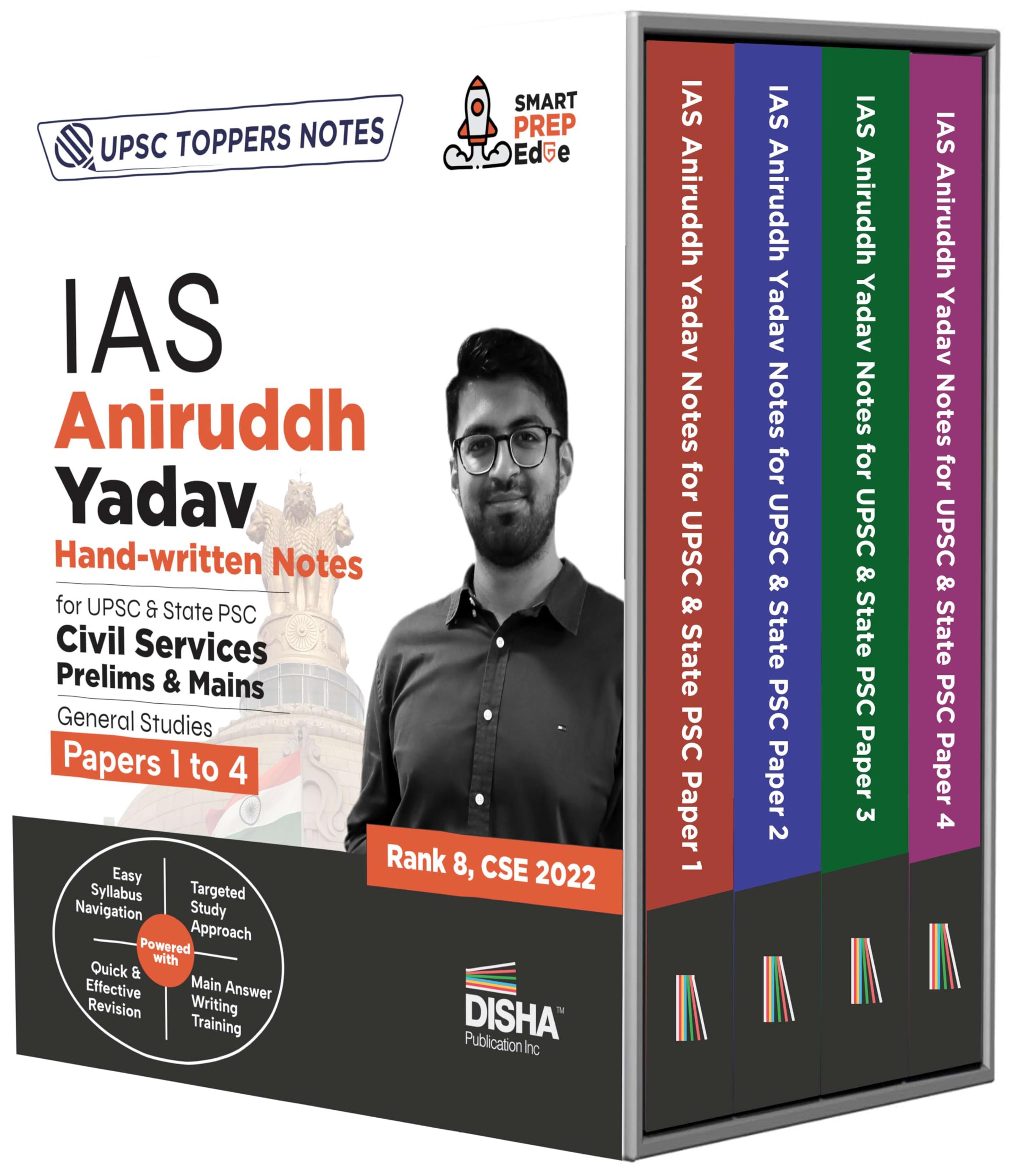 Disha IAS Aniruddh Yadav Hand-written Notes for UPSC & State PSC Civil Services Prelims & Mains General Studies Papers 1 – 4 |UPSC Prelims & Mains Combo (set of 4 Books)
