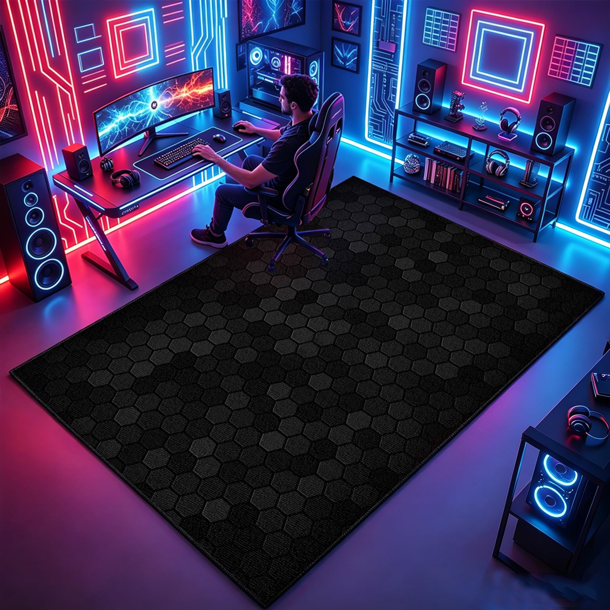Tapis de jeu gaming pour chambre de garçons salon grand tapis 3D