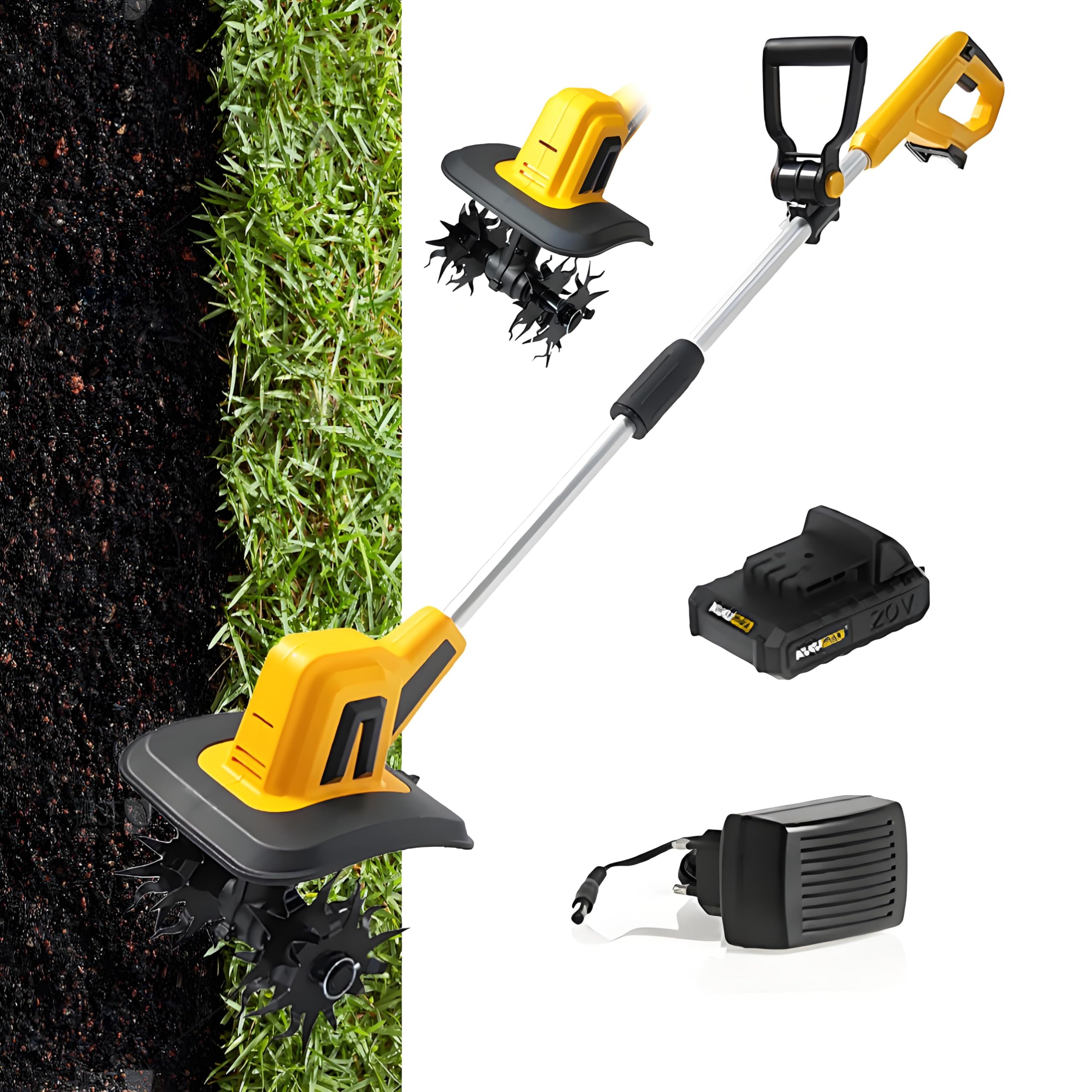 Rotavateur de jardin électrique pour retourner la terre sans effort avec batterie lithium