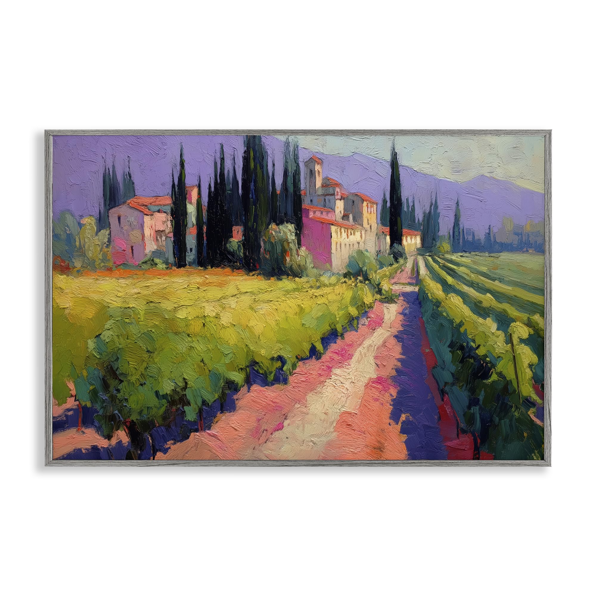 'Purple Mountains Village'| Framed Giclee Art
