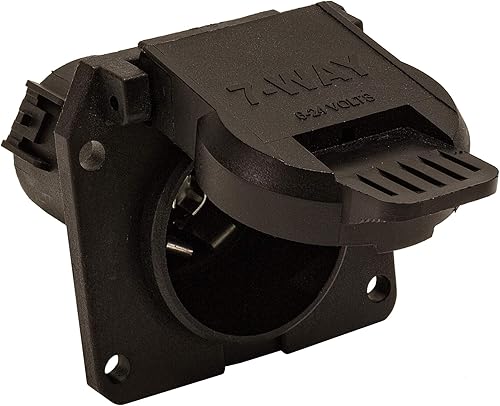 Buyers Products TC1771P - Camión de pasador plano de plástico negro de 7 vías receptable con bloqueo giratorio