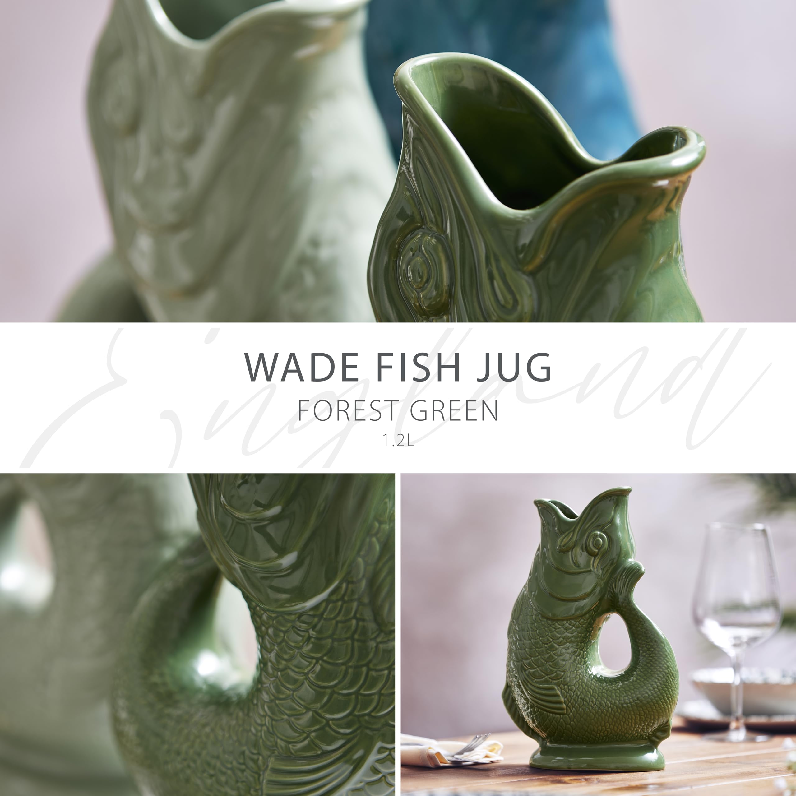Wade Fish Jug, Handcrafted in Stoke-on-Trent England, Award-Winning Iconic UK Heritage Brand, English Earthenware, 1.2L - Image 2
