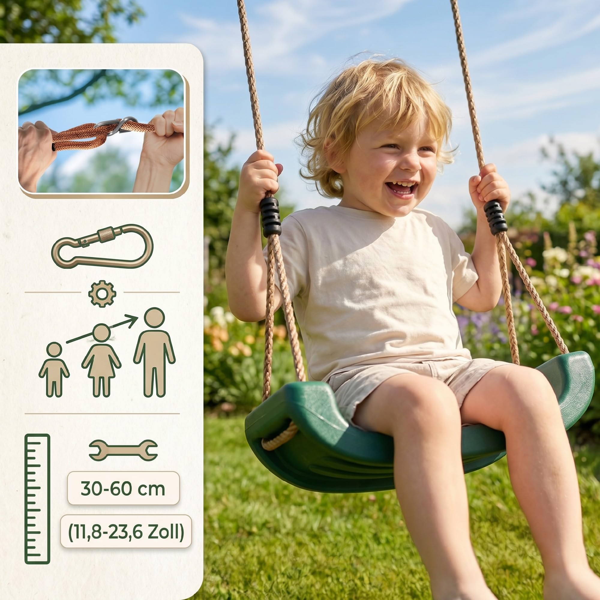 AIYAPLAY Spielturm mit 194,5cm Rutsche 2 Schaukeln für 3-8 315x284x233 cm | Kletterwand, Überdachtes Oberdeck, Outdoor Kinder Kletterturm, Aus Holz Spielhaus, Für Kinder von 3-8 Jahren