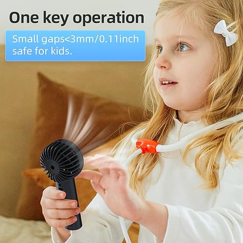 Miniatura 4 de wegte Ventilador de mano, ventilador portátil recargable, ventilador USB recargable de 1200 mAh, ventilador de escritorio pequeño personal de 3