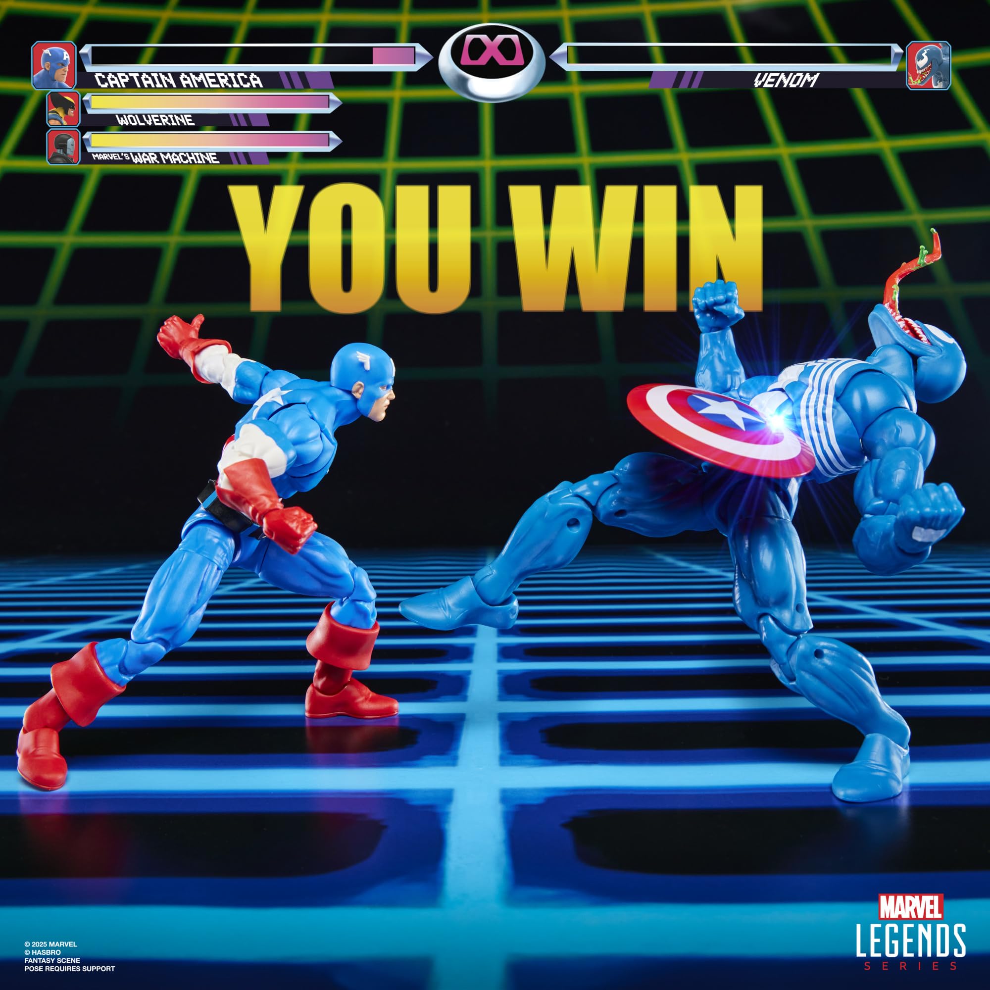 Marvel Legends Series Gamerverse Captain America vs Venom Action-Sammelfiguren, Blau
