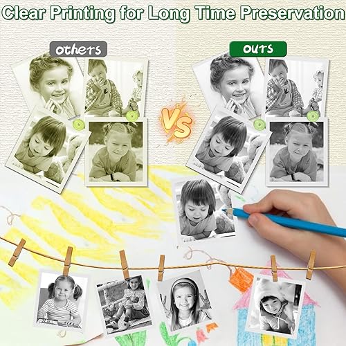 Miniatura 5 de PROGRACE 6 rollos de papel de impresión térmica para cámara instantánea para niños, juego de papel de impresión de repuesto para cámara de niños,
