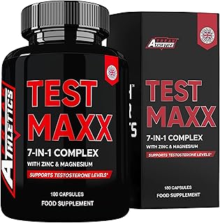 Test Maxx Booster for Men - Supplements for Men 180 Capsules - 7 Powerful Active Ingredients & Vitamins Including Zinc, Maca Root Extract, Fenugreek, Ginseng - Made in The UK