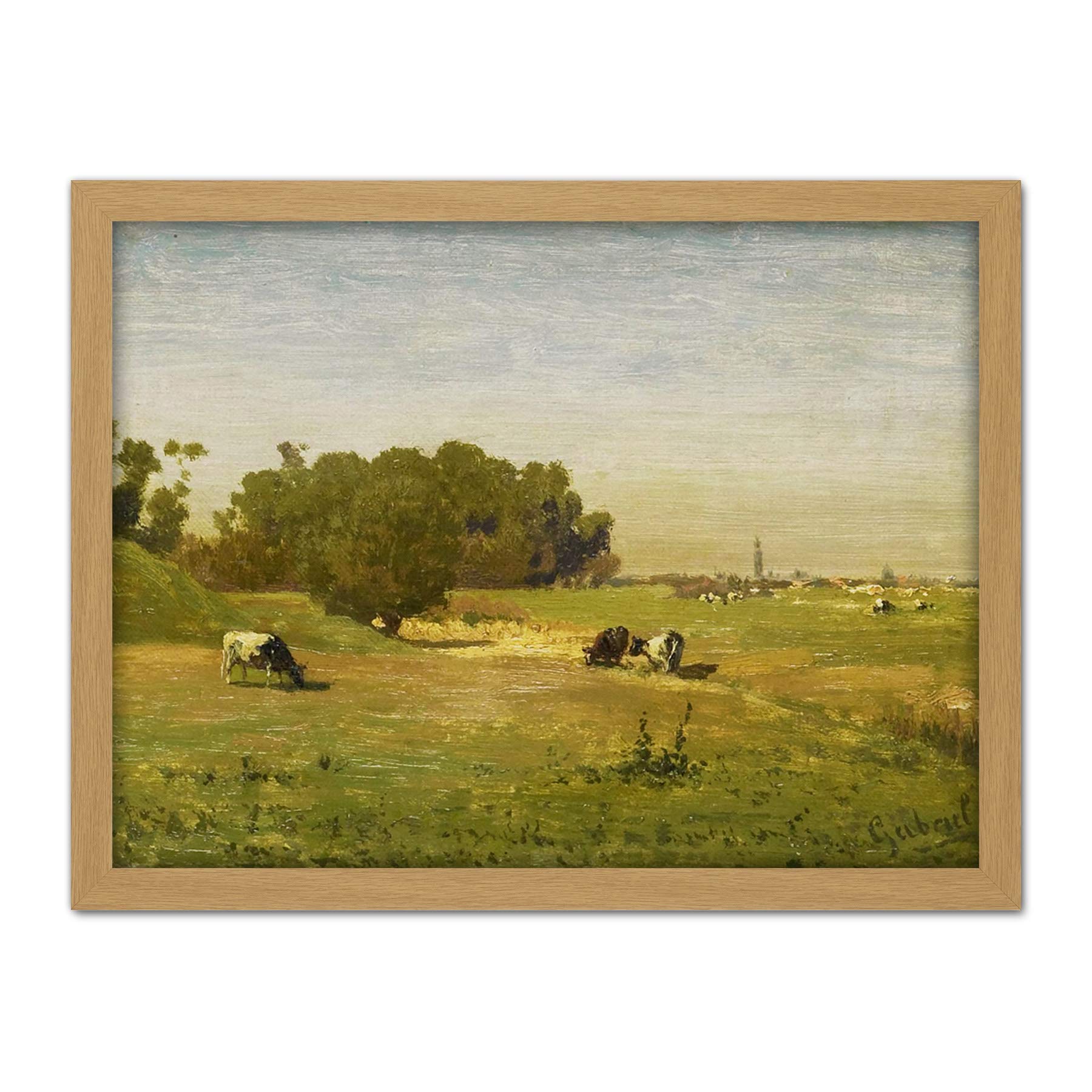 Artery8 Paul Gabriel Landscape Near Abcoude Painting Artwork Framed Wall Art Print 18X24 Inch