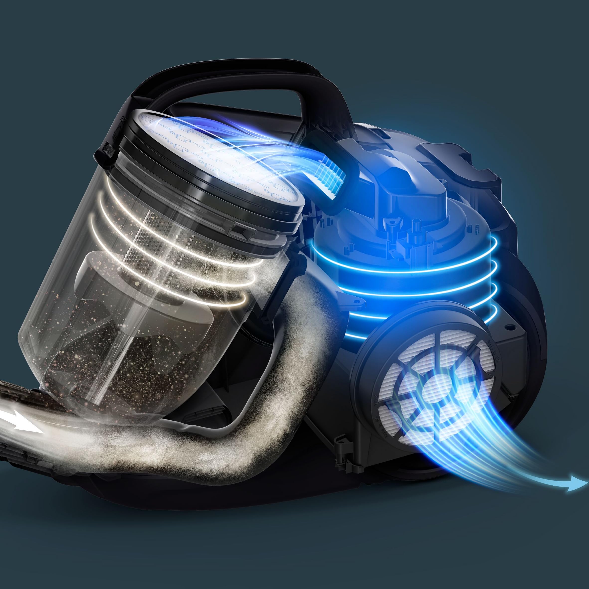 Rowenta Aspirapolvere a Traino Senza Sacco, Tecnologia Ciclonica, Design Compatto, Leggero, Filtro ad Alta efficienza spazzola parquet, Colore Rosso Vino, RO2933