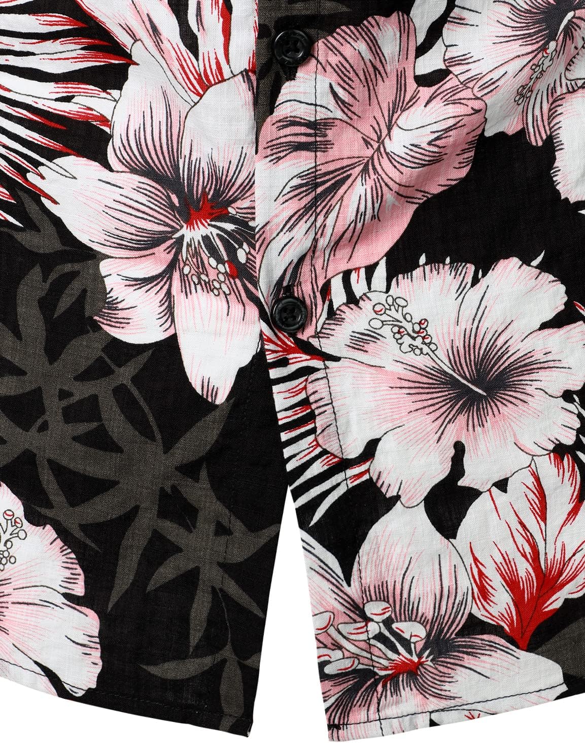 JOGAL Men's Flower Casual Button Down Short Sleeve Hawaiian Shirt - Image 5