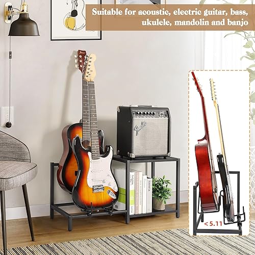 Miniatura 17 de Bikoney Soporte de guitarra de 7 soportes para acústico, eléctrico, bajo, estante de guitarra ajustable, accesorios de regalo para hombres