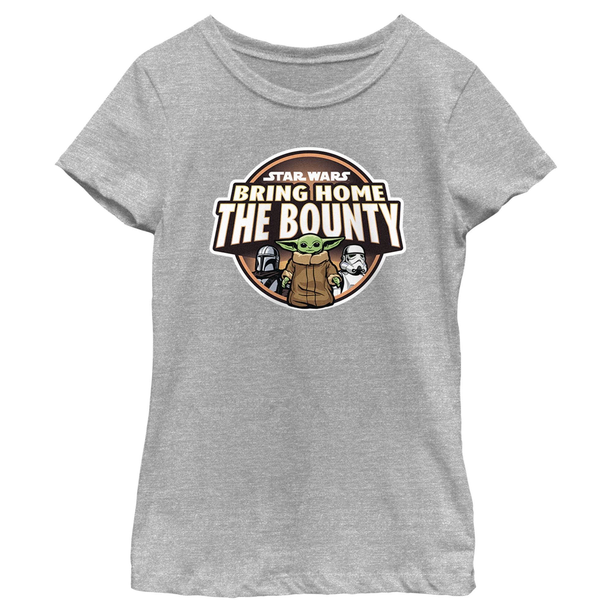 STAR WARS Kids Mandalorian Bhtb Characters Logo Girls Short Sleeve Tee Shirt
