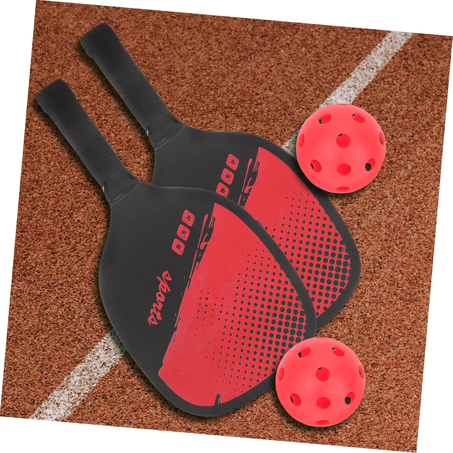 1set Creative Pickleball Paddles Set Rackets Balls Boys and Girls Sports Supplies Sturdy Construction