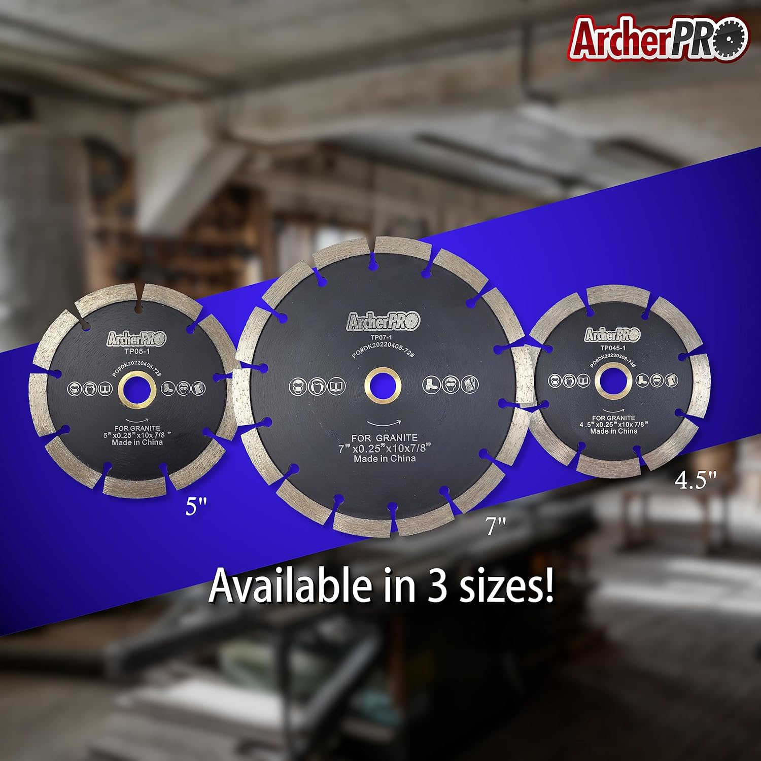Archer PRO 7" in. Tuck Point Diamond Blade for Mortar Grooving and Removal. Tuck Pointing Mortar Tools for Brick Mortar Repair and Mortar Removal. Granite Cutting and Grout Removal Blade.