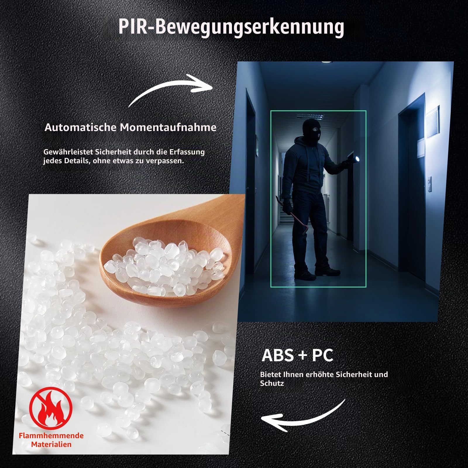 Türklingel mit 4,3 Zoll Monitor und Kabellose Kamera – Video Türklingel ohne WLAN, 2-Wege-Audio HD Kamera Gegensprechanlage mit PIR-Bewegungserkennung, Infrarot-Nachtsicht und Wasserdichtem Display