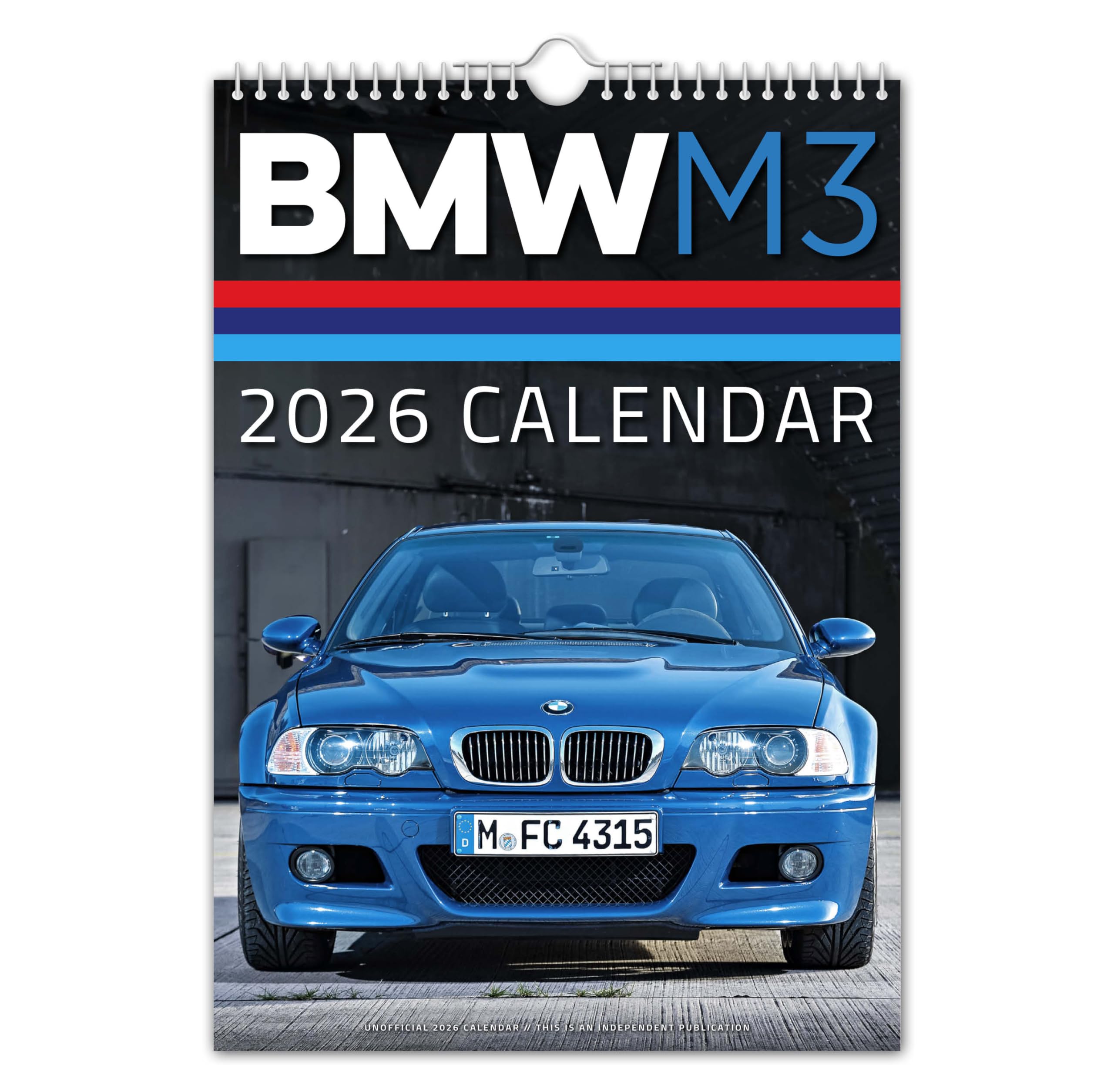 The Calendar King - Beemer M3-2026 Wall Calendar - Nostalgic/Motoring/Classic Car/Christmas/Birthday/Gift Idea/Present/Novelty/Secret Santa/Office Gift (Full colour, A3 Size)