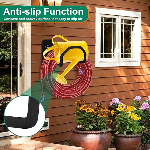 Miniatura 2 de PeoMev Soporte de pared para manguera de jardín, soportes de manguera de agua resistentes para colgar manguera de metal exterior, ganchos de
