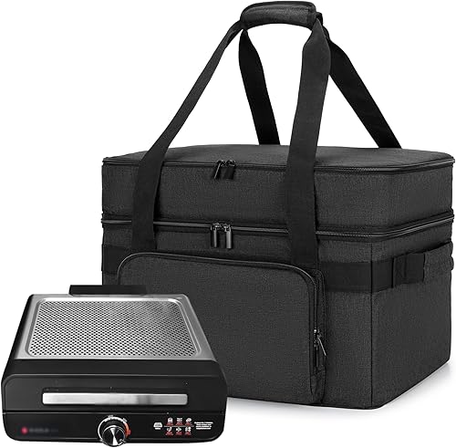 Miniatura 1 de Luxja Bolsa aislada de cocción lenta (con una almohadilla inferior y asas laterales) para olla de cocción lenta ovalada de 6 a 8 cuartos de galón,