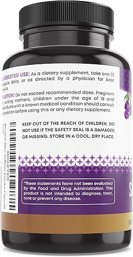 Miniatura 6 de Ancient Bliss Cápsulas de extracto de azafrán, suplemento de apoyo para el estado de ánimo y los ojos, extracto de azafrán, supresor del apetito,