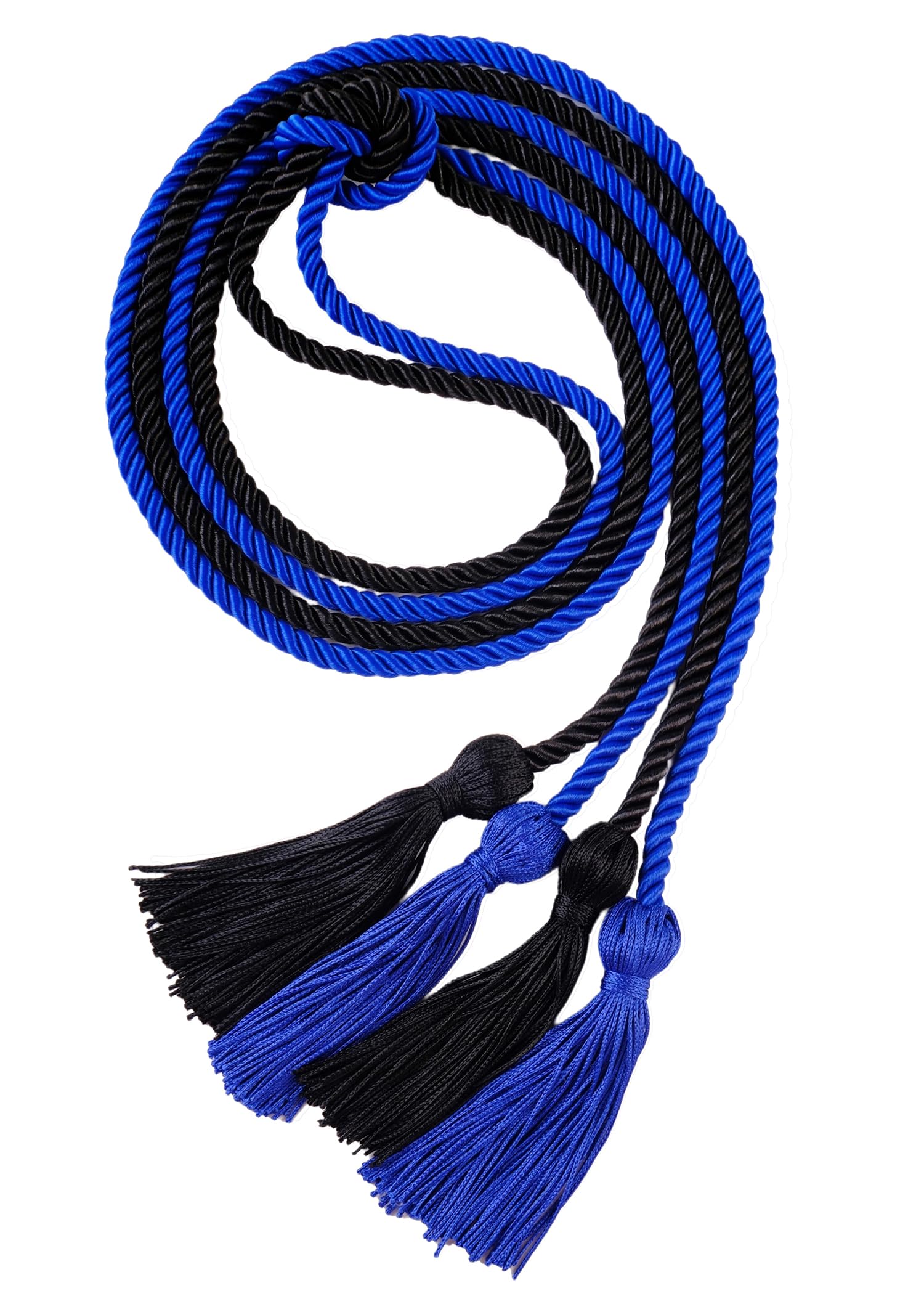 Double Graduation Honor Cords - Royal Blue and Black,68" Long