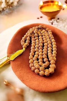 Santosh JewellersTM 9mm Rudraksha Japa Mala 108 Beads Original Rudraksha Original Rudraksha Mala for Men Rudraksha Mala for Women Jap Mala 108+1 Beads Rudraksha Jap Mala 108 +1 Beads.
