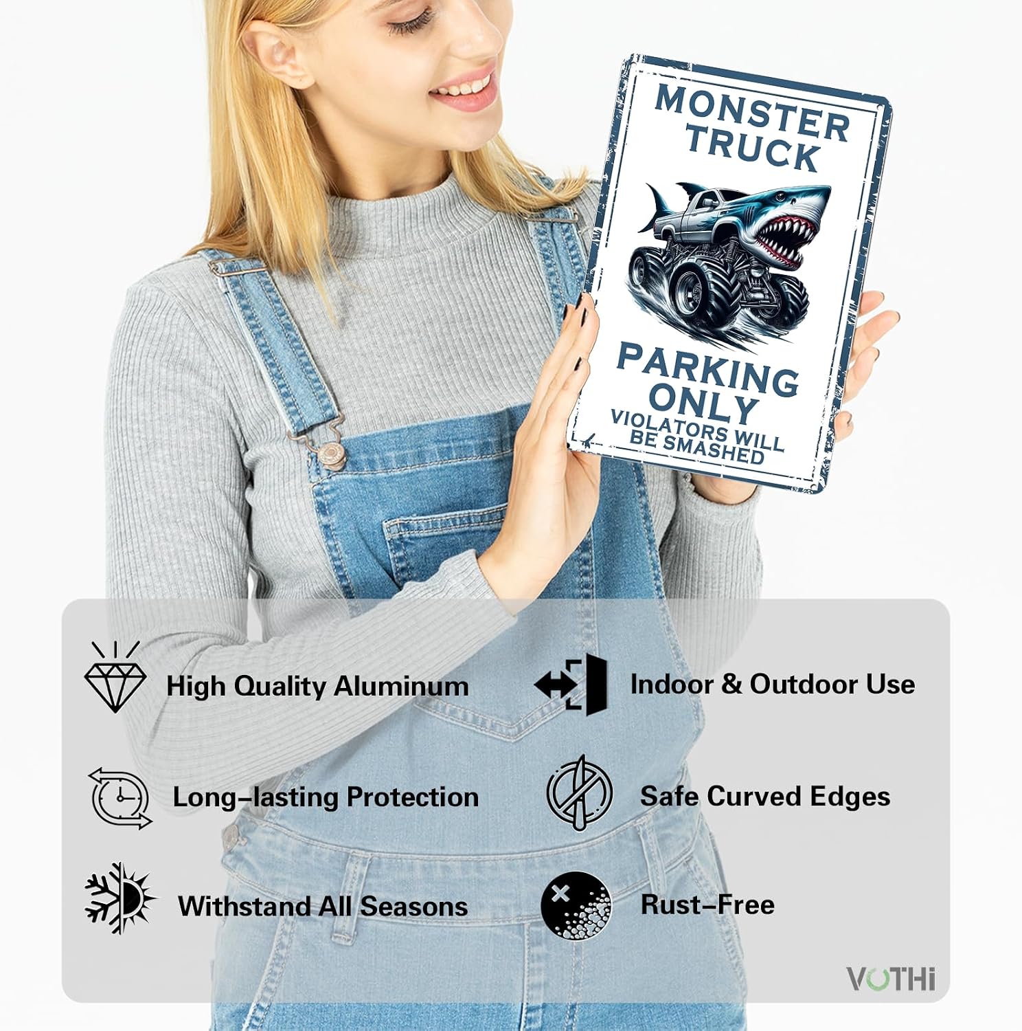 Monster Truck Tin Sign Birthday Decorations & Room Decor 8x12 Inch image 2