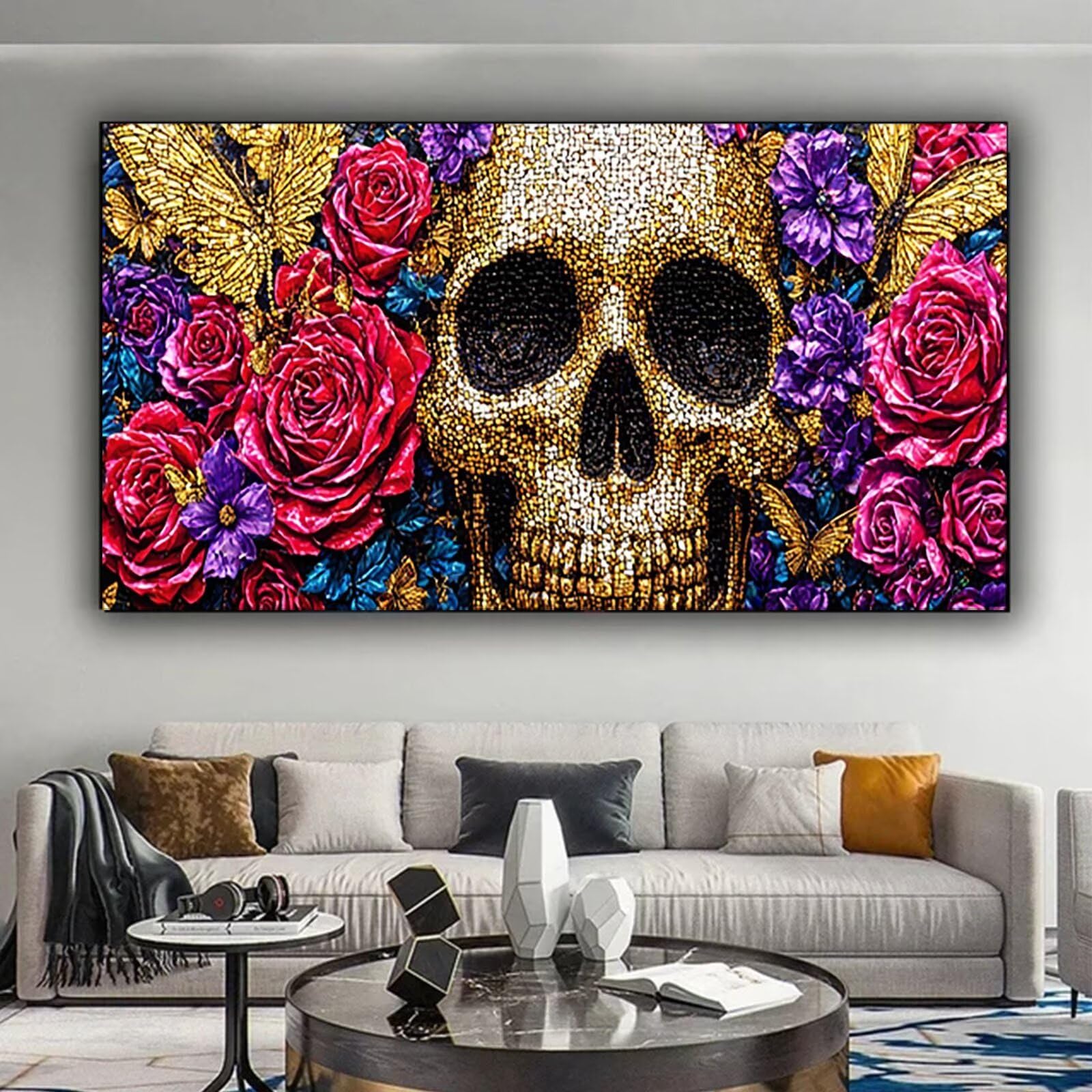 Malen nach Zahlen Kinder Blume Malen Nach Zahlen Erwachsene, Geschenke für Mädchen Junge Bastelset Set, Malen nach Zahlen Furcht | Malen nach Zahlen Ohne Rahmen, (60x120cm) Bastelset Erwachsene 4-5