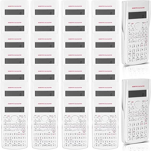 30 paquetes de calculadoras científicas a granel para el aula empaquetadas individualmente, 2 líneas de ingeniería, calculadoras de matemáticas