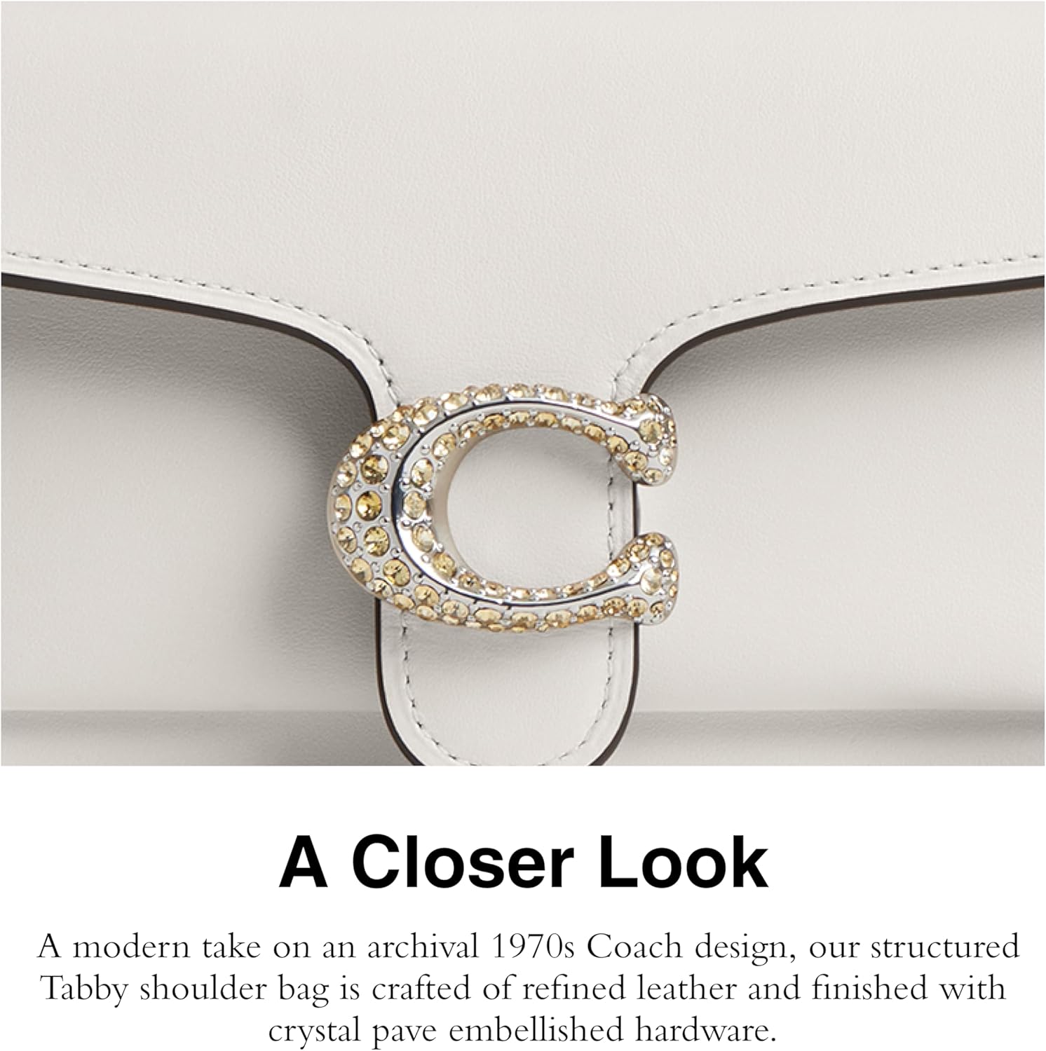 COACH Womens Tabby Chain Clutch, Chalk, OS - Image 4