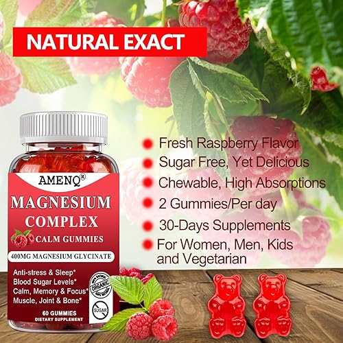 Miniatura 5 de Organic Magnesium Glycinate 400mg Gummies,10-in-1 Magnesium Gummies Glycinate with Zinc Vitamin D3 Plus L-Theanine Chelate Potassium Magnesium