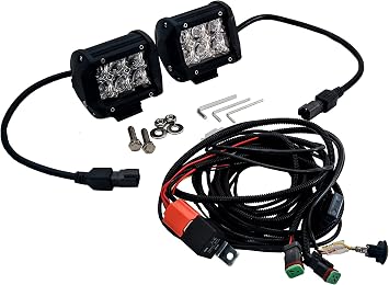 D4D 4" SPOT Beam OZ-USA LED Pair 4D Reflector Work Light Bar Black for Off-Road SUV Boat 4WD